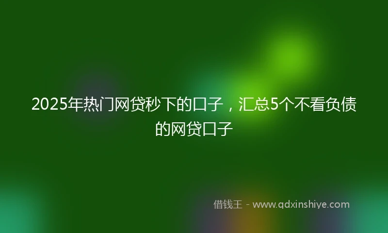 2025年热门网贷秒下的口子，汇总5个不看负债的网贷口子