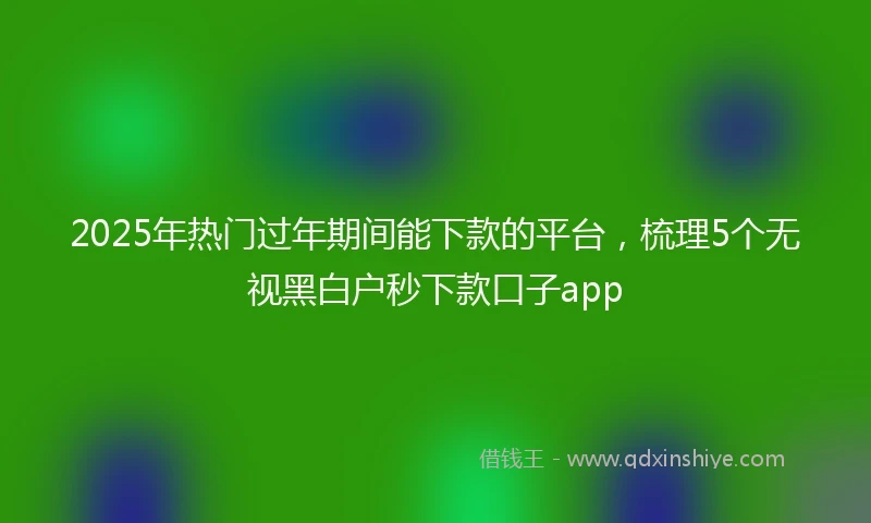 2025年热门过年期间能下款的平台，梳理5个无视黑白户秒下款口子app