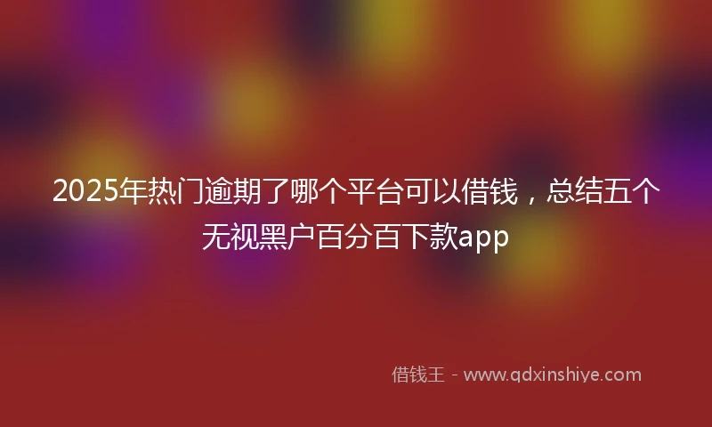 2025年热门逾期了哪个平台可以借钱,总结五个无视黑户百分百下款app