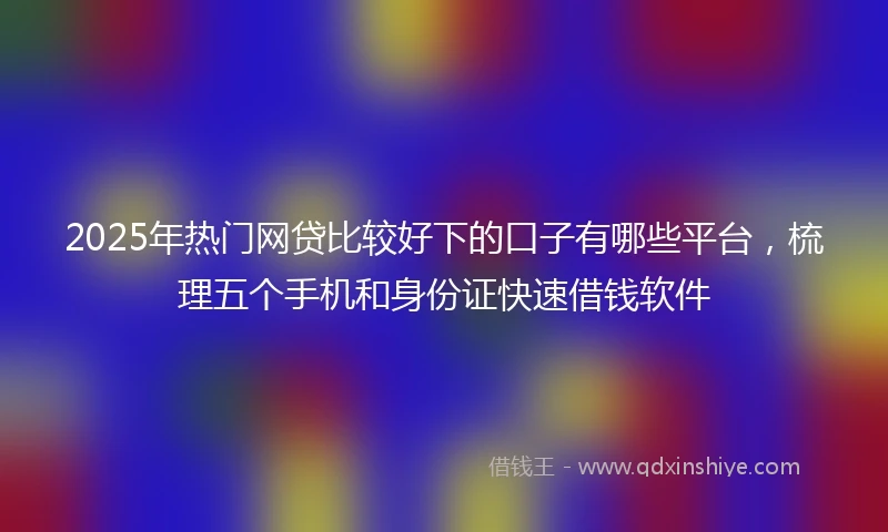 2025年热门网贷比较好下的口子有哪些平台，梳理五个手机和身份证快速借钱软件