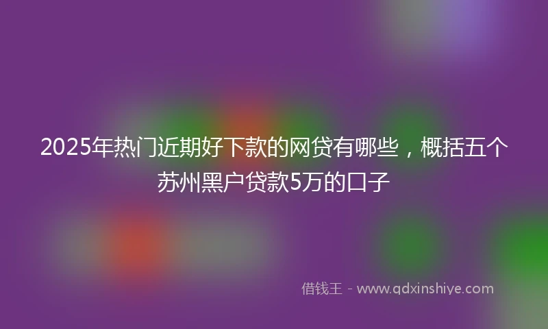 2025年热门近期好下款的网贷有哪些，概括五个苏州黑户贷款5万的口子