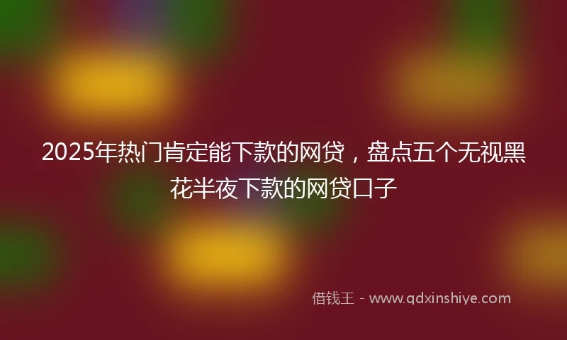 2025年热门肯定能下款的网贷，盘点五个无视黑花半夜下款的网贷口子