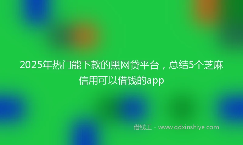 2025年热门能下款的黑网贷平台，总结5个芝麻信用可以借钱的app