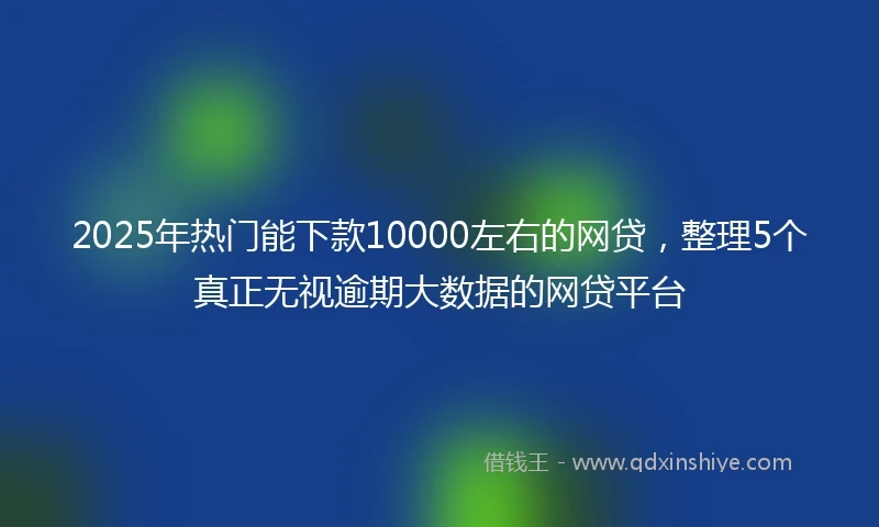 2025年热门能下款10000左右的网贷，整理5个真正无视逾期大数据的网贷平台