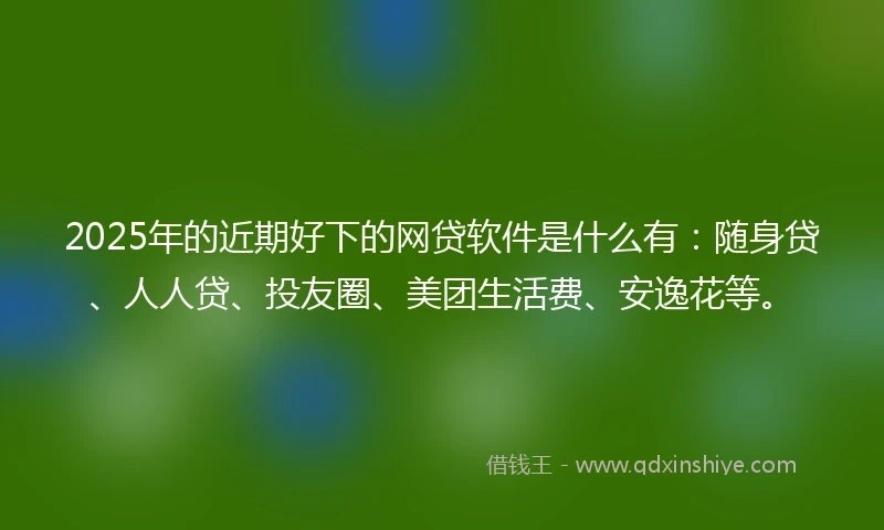 2025年的近期好下的网贷软件是什么有：随身贷、人人贷、投友圈、美团生活费、安逸花等。