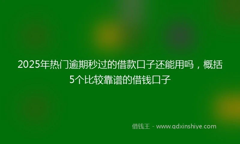 2025年热门逾期秒过的借款口子还能用吗,概括5个比较靠谱的借钱口子