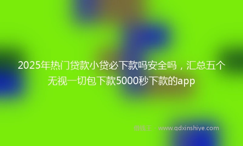 2025年热门贷款小贷必下款吗安全吗，汇总五个无视一切包下款5000秒下款的app