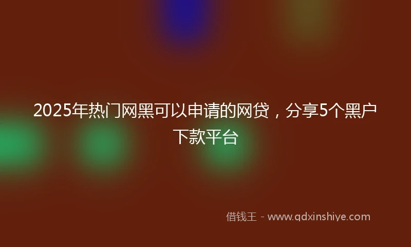 2025年热门网黑可以申请的网贷，分享5个黑户下款平台
