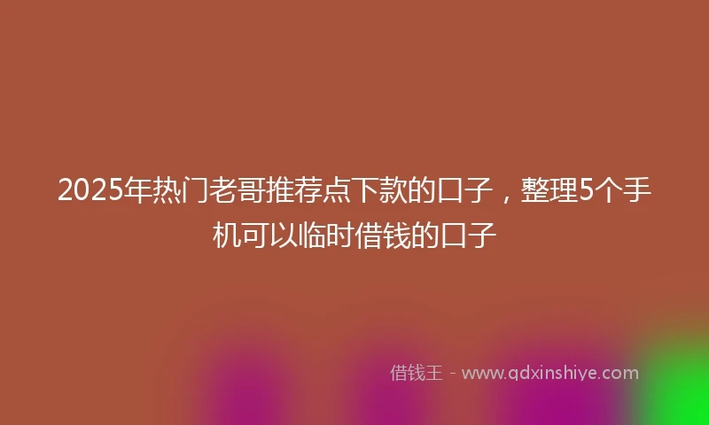 2025年热门老哥推荐点下款的口子，整理5个手机可以临时借钱的口子