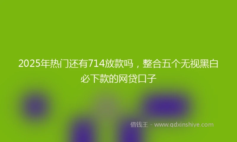 2025年热门还有714放款吗，整合五个无视黑白必下款的网贷口子