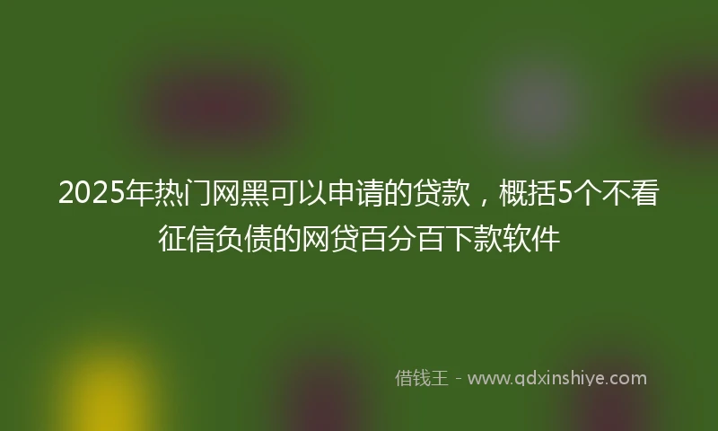 2025年热门网黑可以申请的贷款，概括5个不看征信负债的网贷百分百下款软件