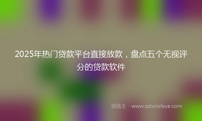 2025年热门贷款平台直接放款，盘点五个无视评分的贷款软件