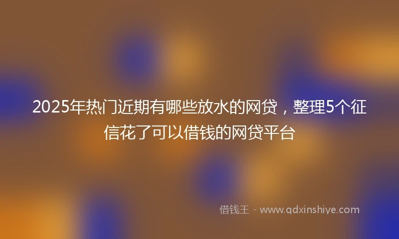 2025年热门近期有哪些放水的网贷，整理5个征信花了可以借钱的网贷平台