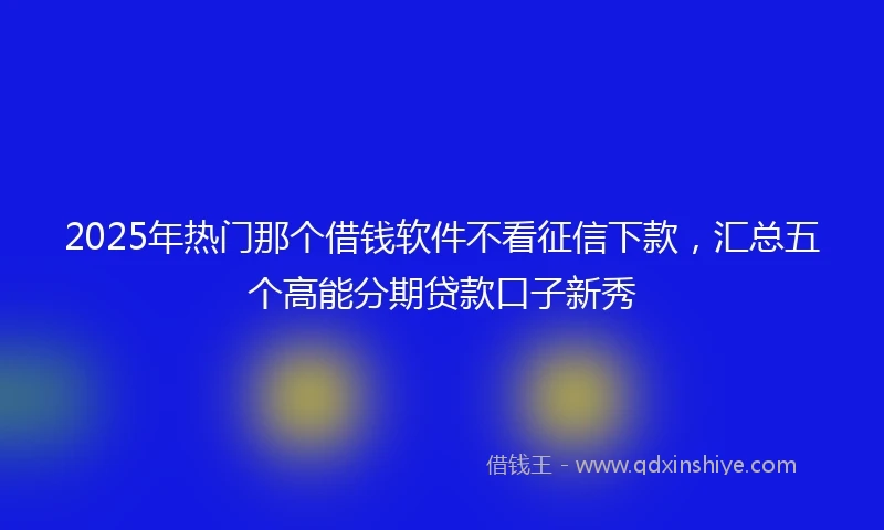 2025年热门那个借钱软件不看征信下款，汇总五个高能分期贷款口子新秀