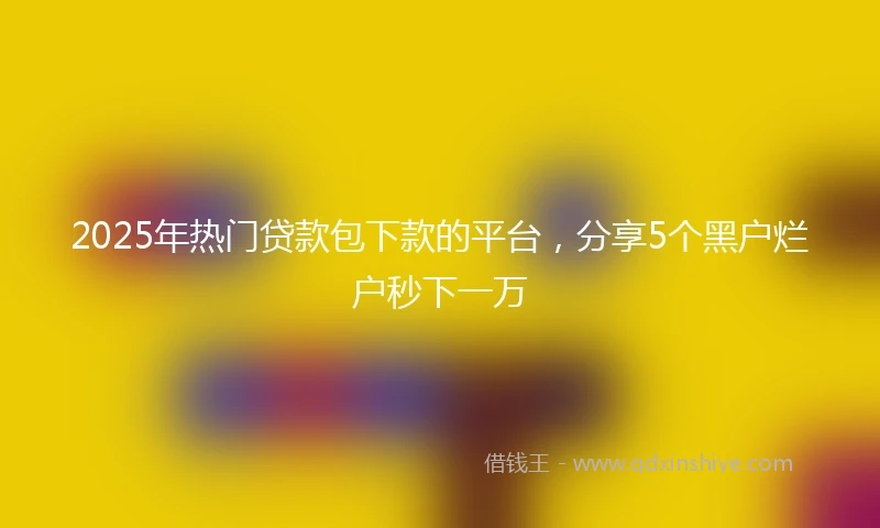 2025年热门贷款包下款的平台，分享5个黑户烂户秒下一万