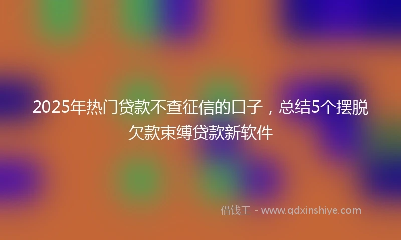 2025年热门贷款不查征信的口子，总结5个摆脱欠款束缚贷款新软件