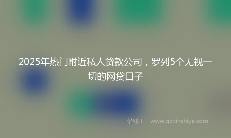 2025年热门附近私人贷款公司，罗列5个无视一切的网贷口子