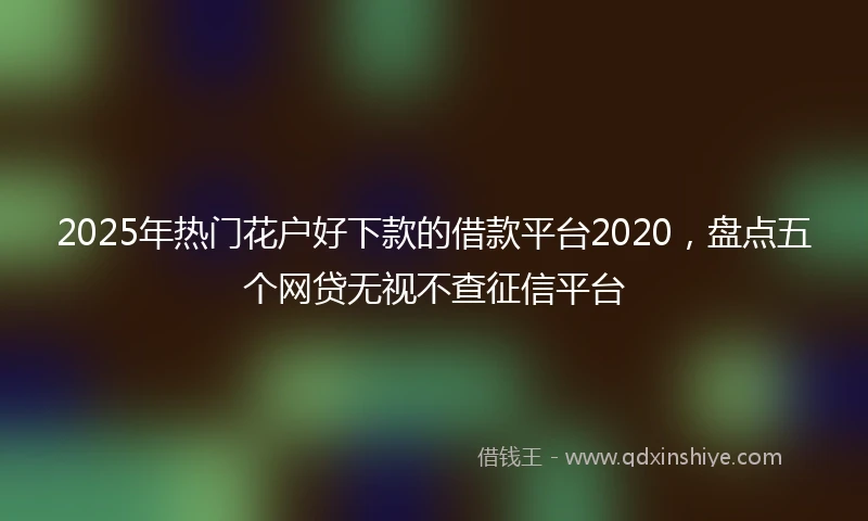 2025年热门花户好下款的借款平台2020，盘点五个网贷无视不查征信平台