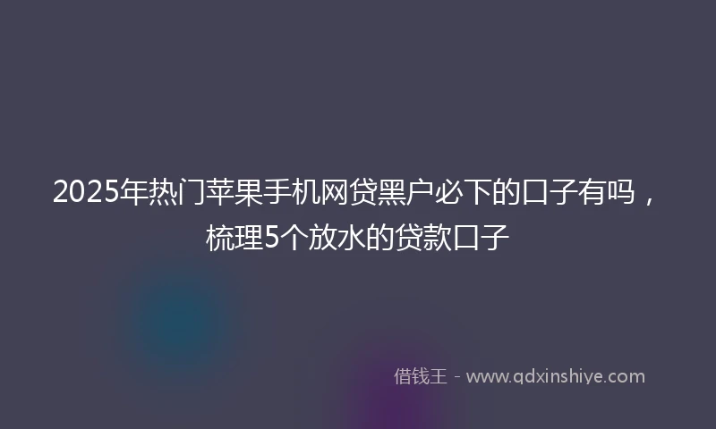 2025年热门苹果手机网贷黑户必下的口子有吗，梳理5个放水的贷款口子