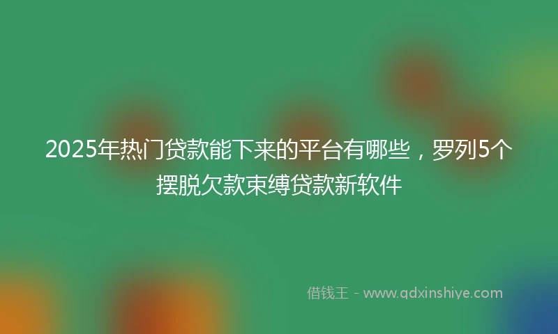 2025年热门贷款能下来的平台有哪些，罗列5个摆脱欠款束缚贷款新软件