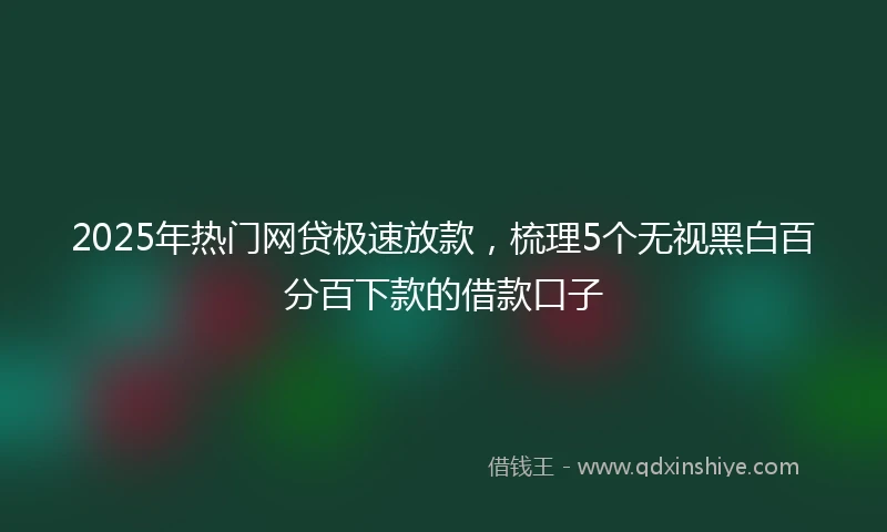 2025年热门网贷极速放款，梳理5个无视黑白百分百下款的借款口子