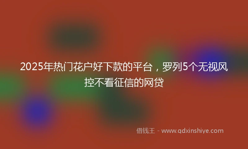 2025年热门花户好下款的平台，罗列5个无视风控不看征信的网贷