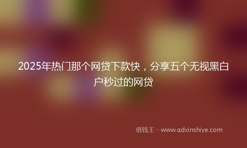 2025年热门那个网贷下款快，分享五个无视黑白户秒过的网贷
