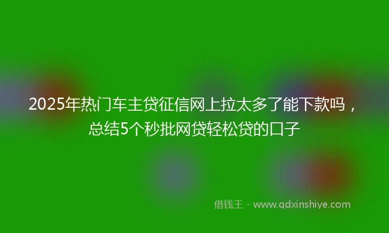 2025年热门车主贷征信网上拉太多了能下款吗，总结5个秒批网贷轻松贷的口子