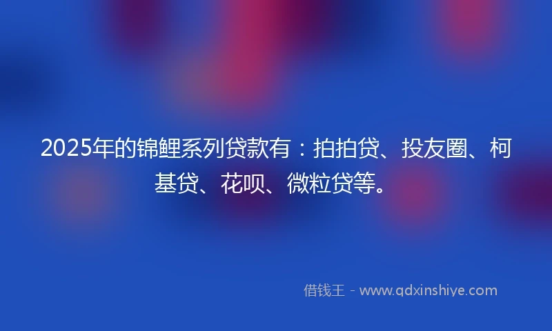 2025年的锦鲤系列贷款有：拍拍贷、投友圈、柯基贷、花呗、微粒贷等。