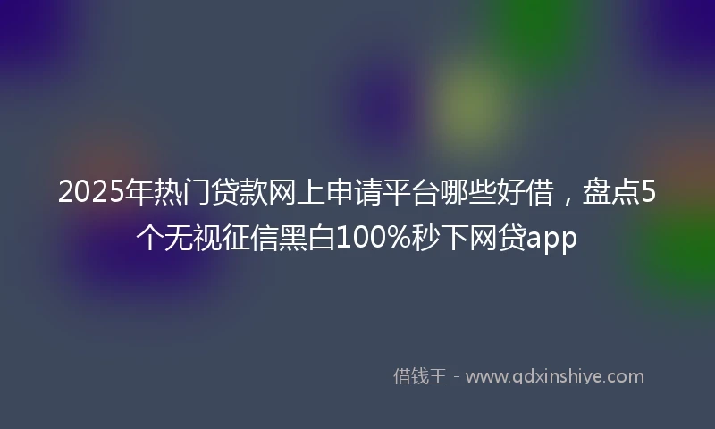2025年热门贷款网上申请平台哪些好借，盘点5个无视征信黑白100%秒下网贷app