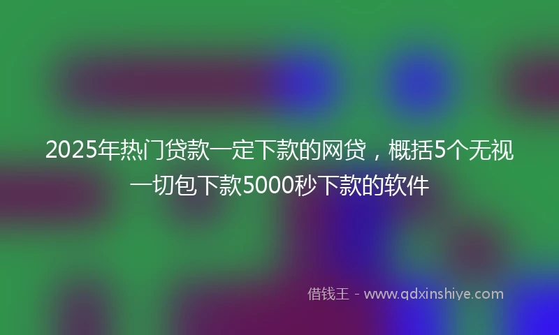 2025年热门贷款一定下款的网贷,概括5个无视一切包下款5000秒下款的软件