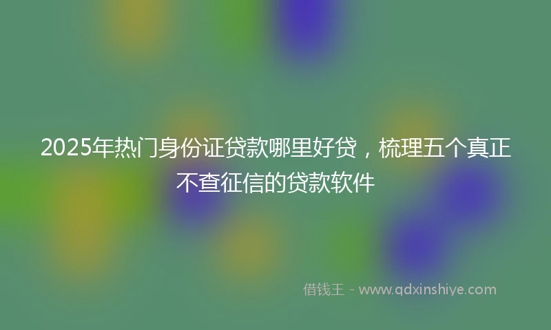 2025年热门身份证贷款哪里好贷，梳理五个真正不查征信的贷款软件