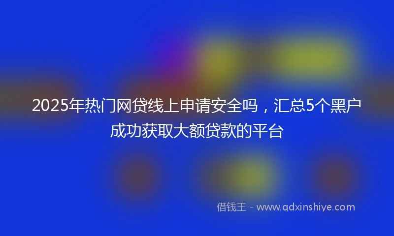 2025年热门网贷线上申请安全吗，汇总5个黑户成功获取大额贷款的平台