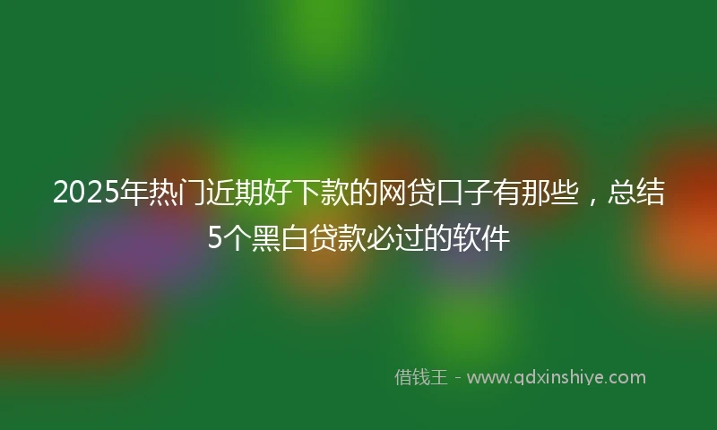2025年热门近期好下款的网贷口子有那些，总结5个黑白贷款必过的软件