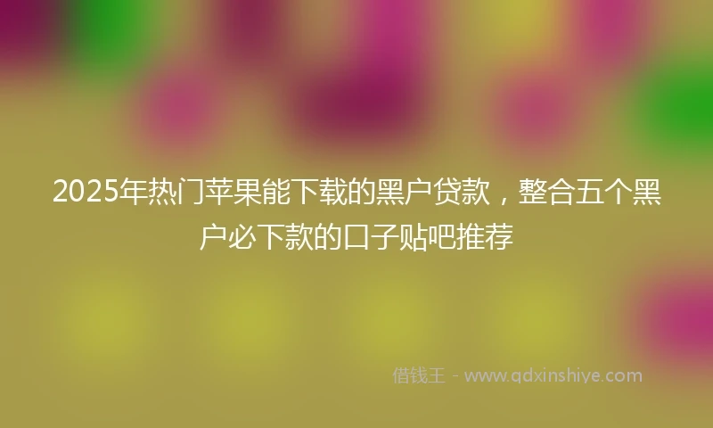 2025年热门苹果能下载的黑户贷款，整合五个黑户必下款的口子贴吧推荐