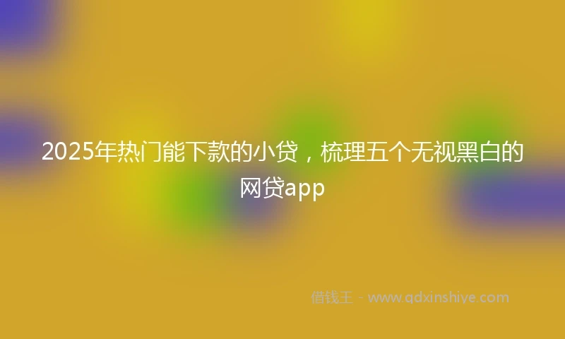 2025年热门能下款的小贷，梳理五个无视黑白的网贷app
