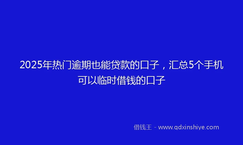 2025年热门逾期也能贷款的口子，汇总5个手机可以临时借钱的口子