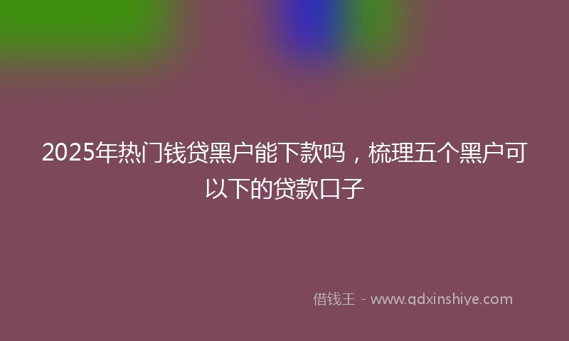 2025年热门钱贷黑户能下款吗，梳理五个黑户可以下的贷款口子