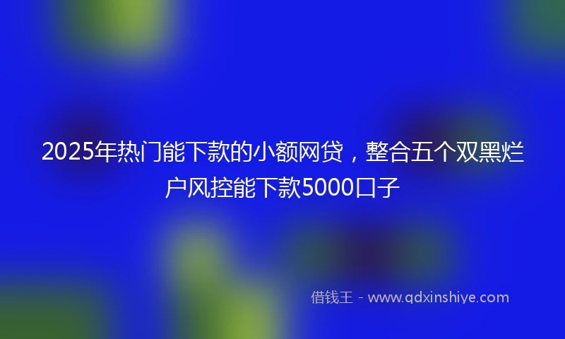 2025年热门能下款的小额网贷，整合五个双黑烂户风控能下款5000口子