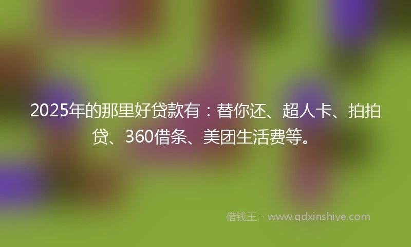 2025年的那里好贷款有：替你还、超人卡、拍拍贷、360借条、美团生活费等。