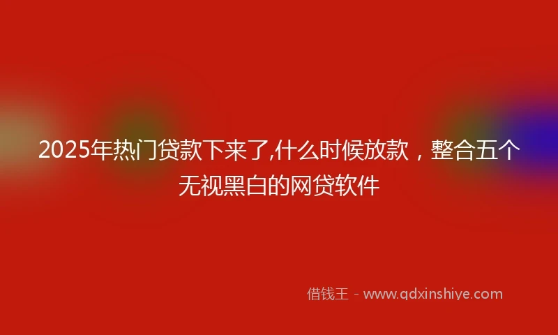 2025年热门贷款下来了,什么时候放款，整合五个无视黑白的网贷软件