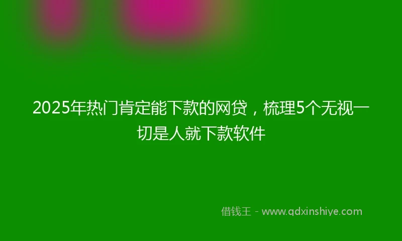 2025年热门肯定能下款的网贷，梳理5个无视一切是人就下款软件