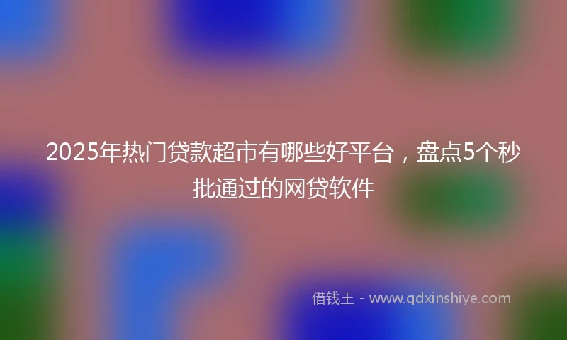 2025年热门贷款超市有哪些好平台，盘点5个秒批通过的网贷软件