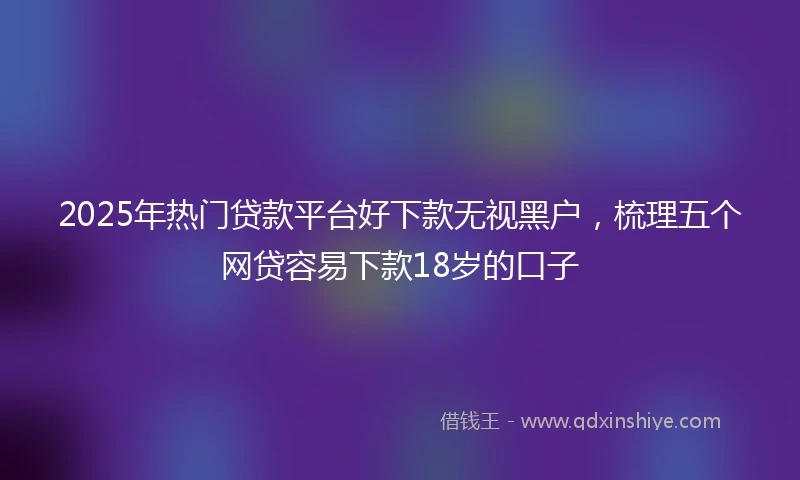 2025年热门贷款平台好下款无视黑户，梳理五个网贷容易下款18岁的口子