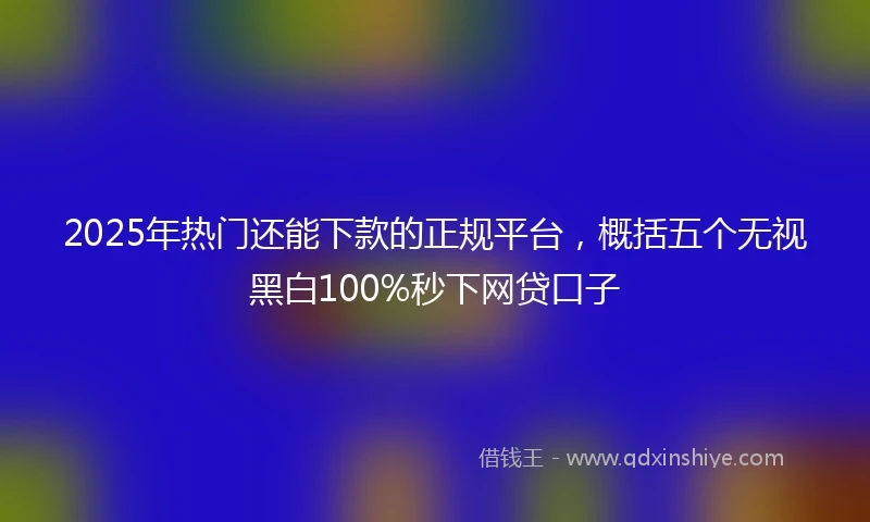 2025年热门还能下款的正规平台，概括五个无视黑白100%秒下网贷口子