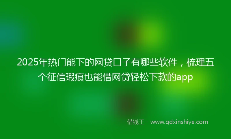 2025年热门能下的网贷口子有哪些软件，梳理五个征信瑕疵也能借网贷轻松下款的app