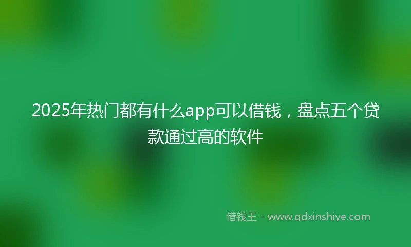 2025年热门都有什么app可以借钱，盘点五个贷款通过高的软件