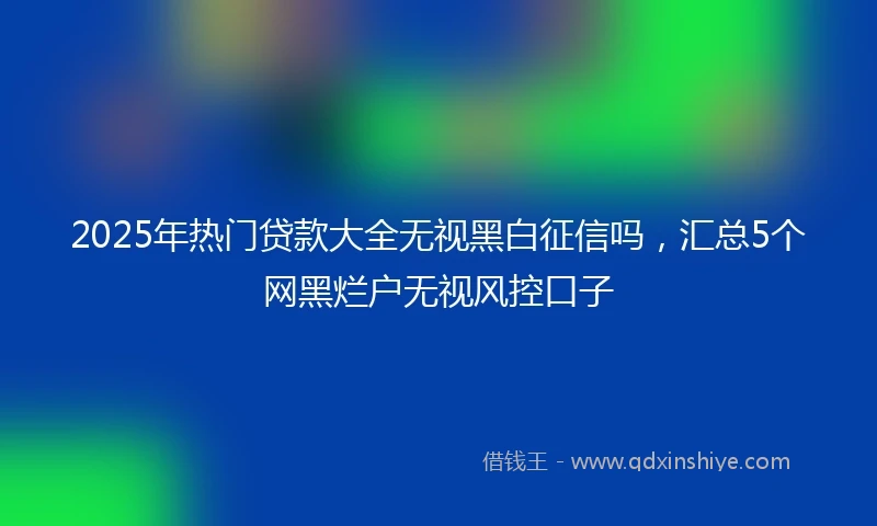 2025年热门贷款大全无视黑白征信吗，汇总5个网黑烂户无视风控口子