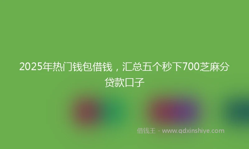 2025年热门钱包借钱,汇总五个秒下700芝麻分贷款口子