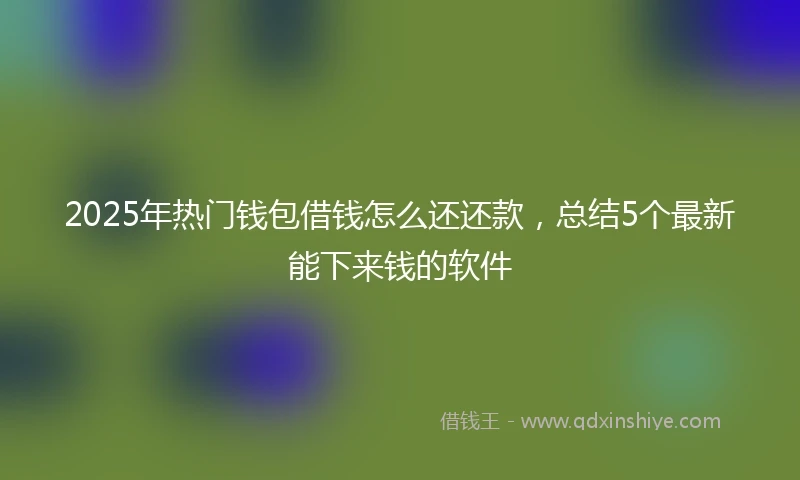 2025年热门钱包借钱怎么还还款，总结5个最新能下来钱的软件